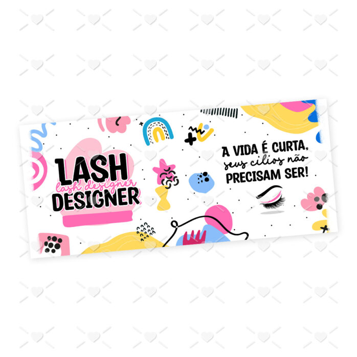 Estampa Caneca Lash Designer Cílios Profissões Coloridas