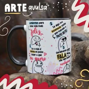 Estampa Caneca Lembretes Especiais Para Uma Vida Mais Feliz