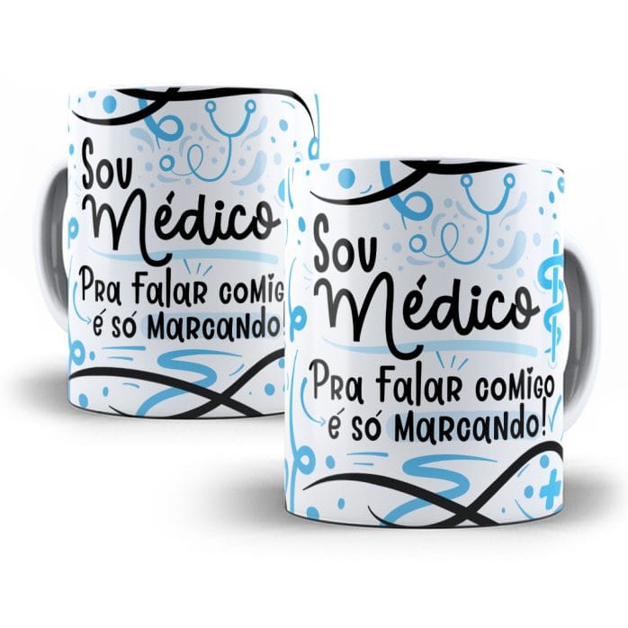 Estampa Caneca Médico(a) Flork Profissões Sublimação Png