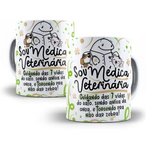 Estampa Caneca Médico(a) Veterinário(a) Flork Profissões Png