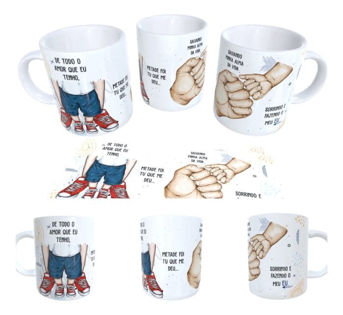 Estampa Caneca Música De Todo O Amor Que Eu Tenho Dia Pais