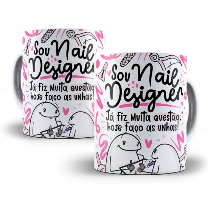 Estampa Caneca Nail Designer Flork Profissões Sublimação Png