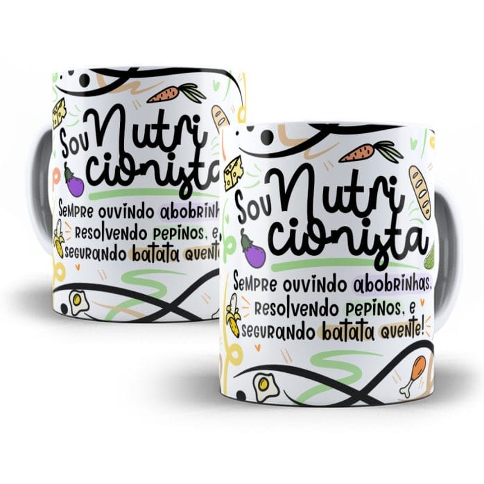 Estampa Caneca Nutricionista Flork Profissões Sublimação Png