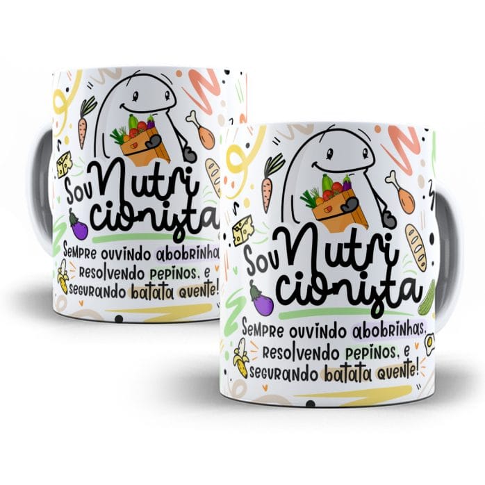 Estampa Caneca Nutricionista Flork Profissões Sublimação Png