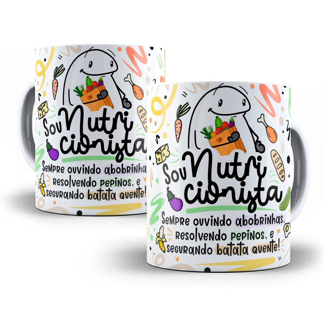 Estampa Caneca Nutricionista Flork Profissões Sublimação Png