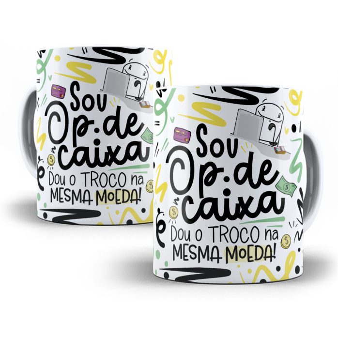 Estampa Caneca Op. de Caixa Flork Profissões Sublimação