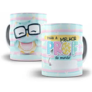 Estampa Caneca Professora Com Coruja Divertida