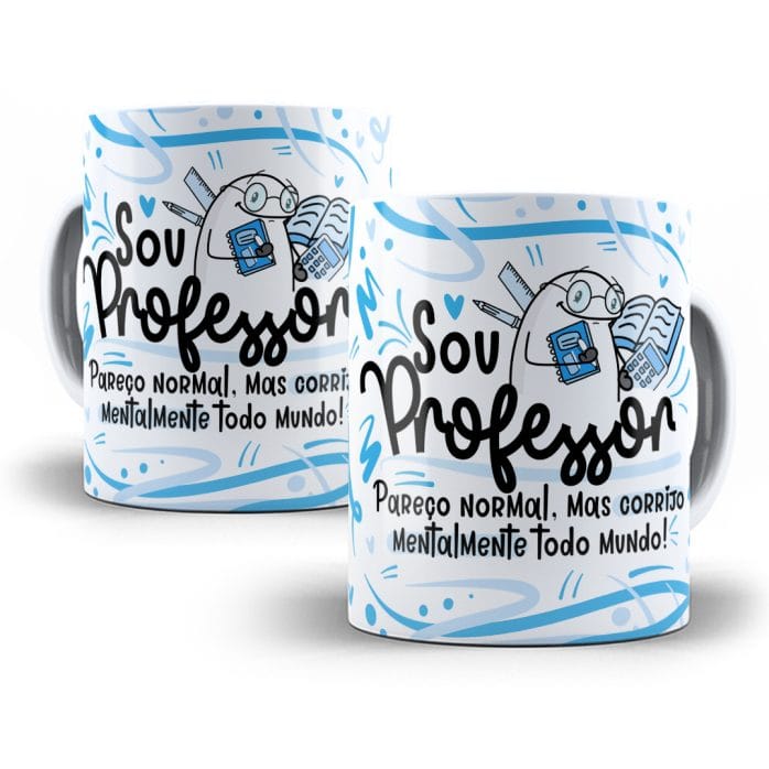 Estampa Caneca Professor(a) Flork Profissões Sublimação Png