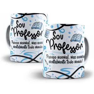 Estampa Caneca Professor(a) Flork Profissões Sublimação Png