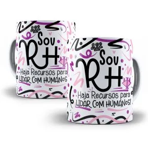 Estampa Caneca Recursos Humanos Flork Profissões Sublimação
