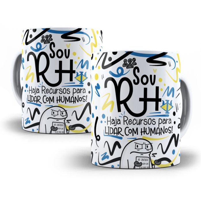 Estampa Caneca Recursos Humanos Flork Profissões Sublimação
