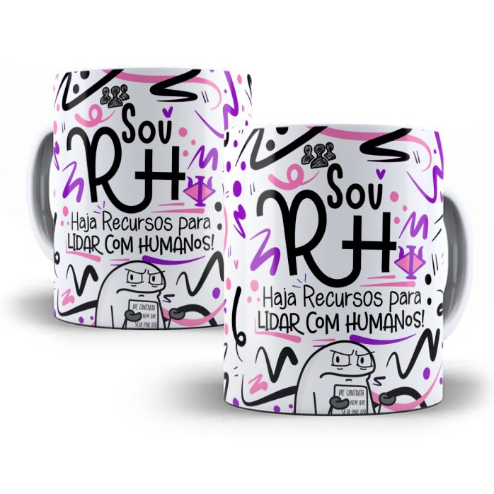 Estampa Caneca Recursos Humanos Flork Profissões Sublimação