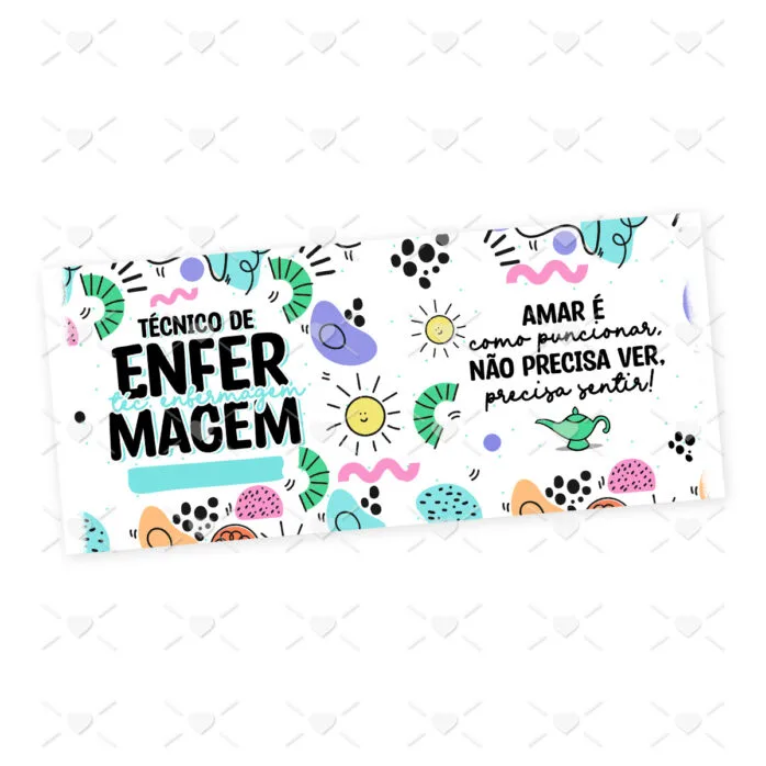 Estampa Caneca Técnico(a) de Enfermagem Profissões Coloridas