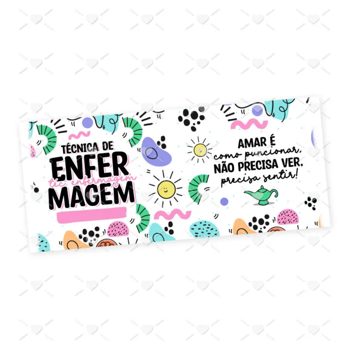 Estampa Caneca Técnico(a) de Enfermagem Profissões Coloridas