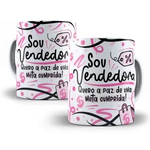 Estampa Caneca Vendedor(a) Flork Profissões Sublimação Png