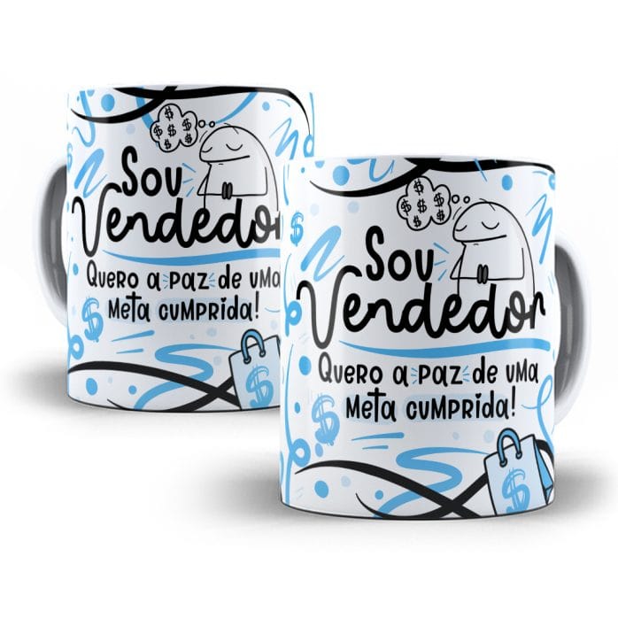 Estampa Caneca Vendedor(a) Flork Profissões Sublimação Png
