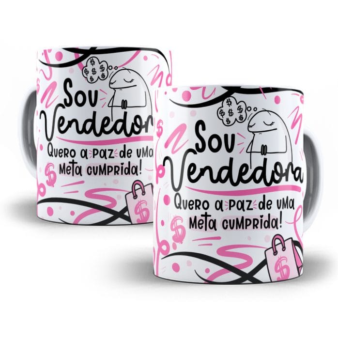 Estampa Caneca Vendedor(a) Flork Profissões Sublimação Png