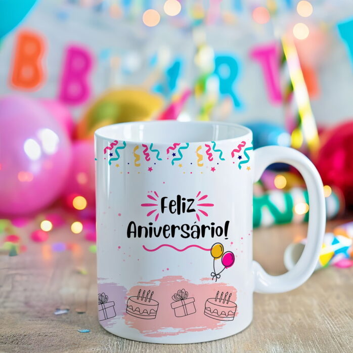 Estampa para Caneca Alfabeto Aniversário
