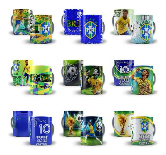 Estampas Caneca Da Copa 2022 Sublimação Corel E Photoshop