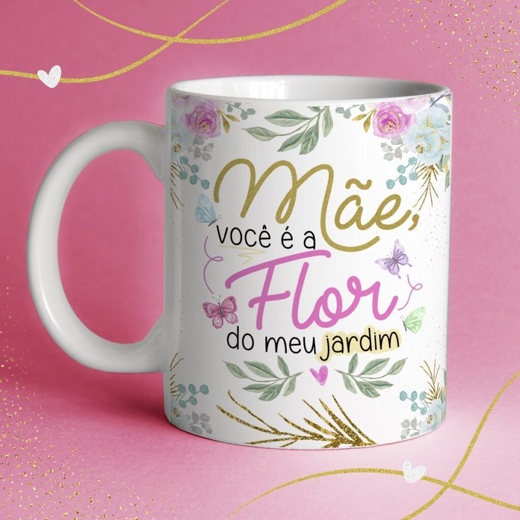 Estampas Caneca Dia das Mães Alfabeto Floral + Frases | Studios Cat