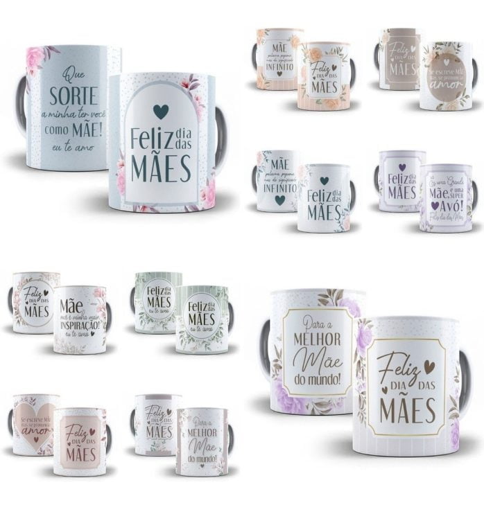 Estampas Caneca Dia Das Mães Flores Editável Em Corel Draw