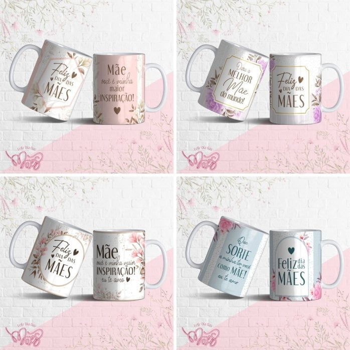 Estampas Caneca Dia Das Mães Flores Editável Em Corel Draw