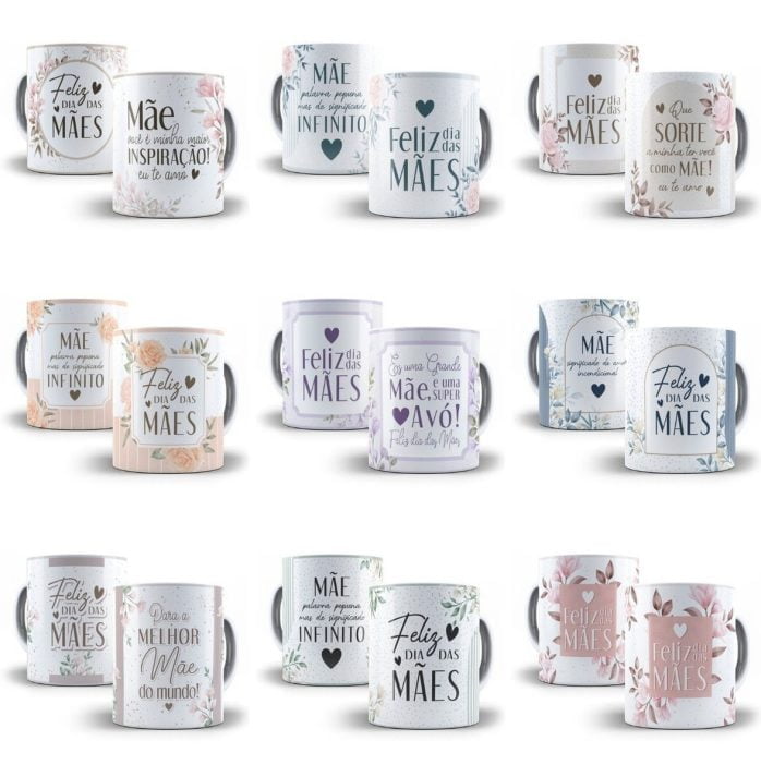 Estampas Caneca Dia Das Mães Flores Editável Em Corel Draw