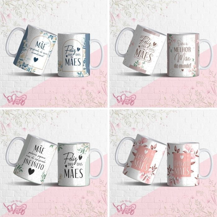 Estampas Caneca Dia Das Mães Flores Editável Em Corel Draw