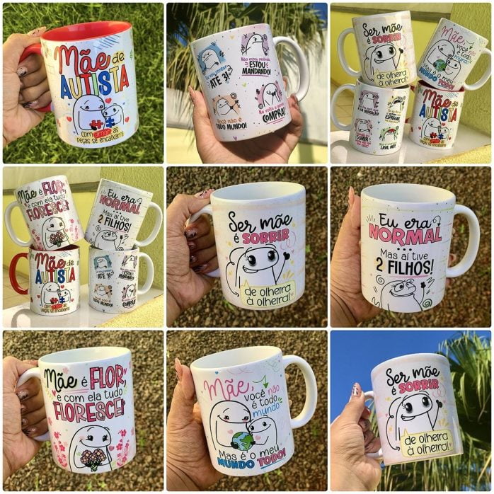 Estampas Caneca Dia Das Mães Flork Autista Pet Avó Dinda