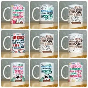 Estampas Caneca Dia dos professores 2023 Florks Fofos Frases