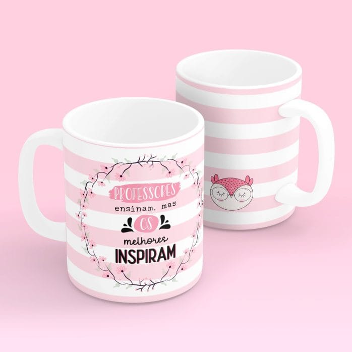 Estampas Caneca Dia dos Professores Coruja Frases Fofas Png