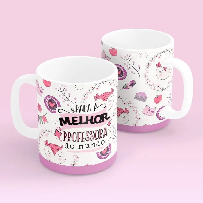 Estampas Caneca Dia dos Professores Coruja Frases Fofas Png