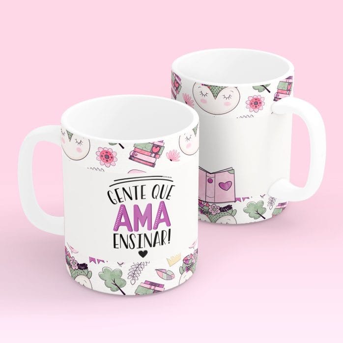 Estampas Caneca Dia dos Professores Coruja Frases Fofas Png