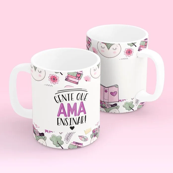 Estampas Caneca Dia dos Professores Coruja Frases Fofas Png