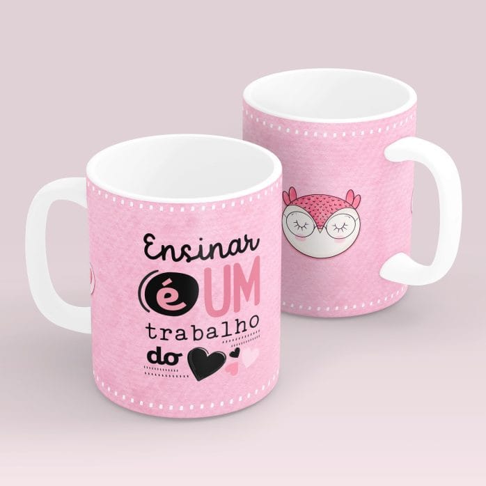 Estampas Caneca Dia dos Professores Coruja Frases Fofas Png