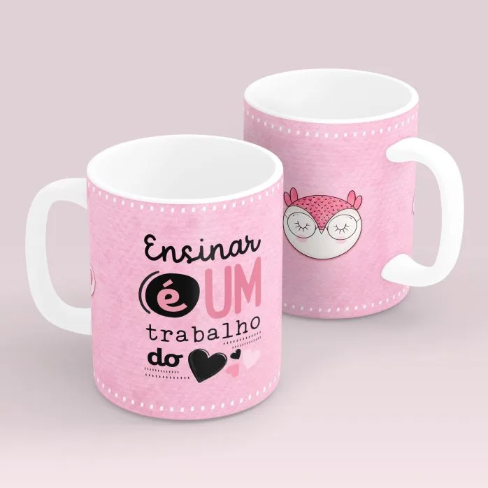Estampas Caneca Dia dos Professores Coruja Frases Fofas Png