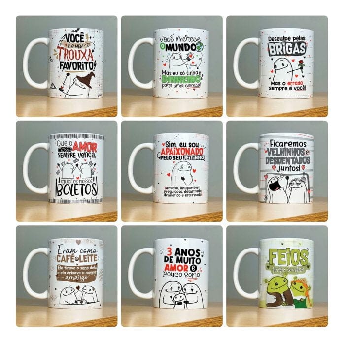 Estampas Caneca Flork Dia Dos Namorados Ilustrações E Frases