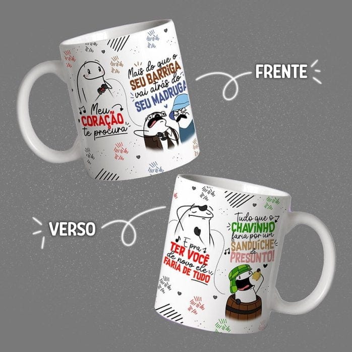 Estampas Caneca Flork Dia Dos Namorados Ilustrações E Frases