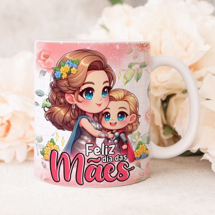 Estampas Caneca Mães Heroínas Sublimação + Ilustrações Png