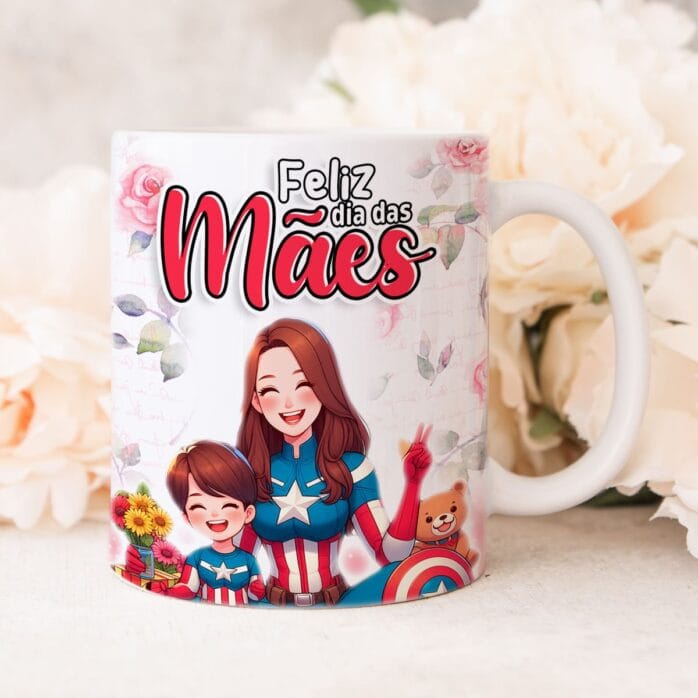 Estampas Caneca Mães Heroínas Sublimação + Ilustrações Png