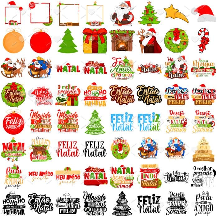 Estampas Caneca Natal Frases Natalinas Figuras Ilustrações