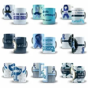 Estampas Caneca Novembro Azul Sublimação Editável CDR e PSD