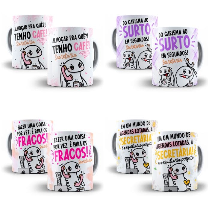Estampas Caneca Secretária Flork Frases Arquivos Png