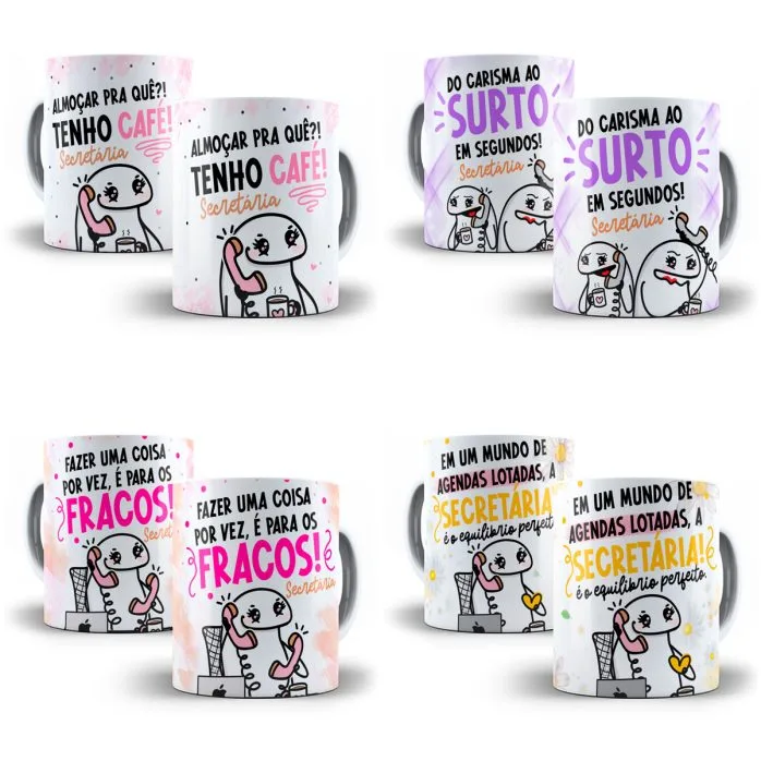 Estampas Caneca Secretária Flork Frases Arquivos Png