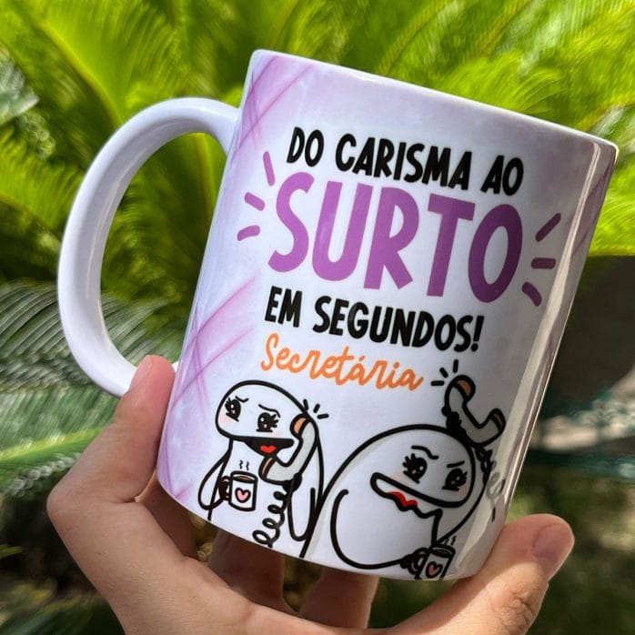 Estampas Caneca Secretária Flork Frases Arquivos Png