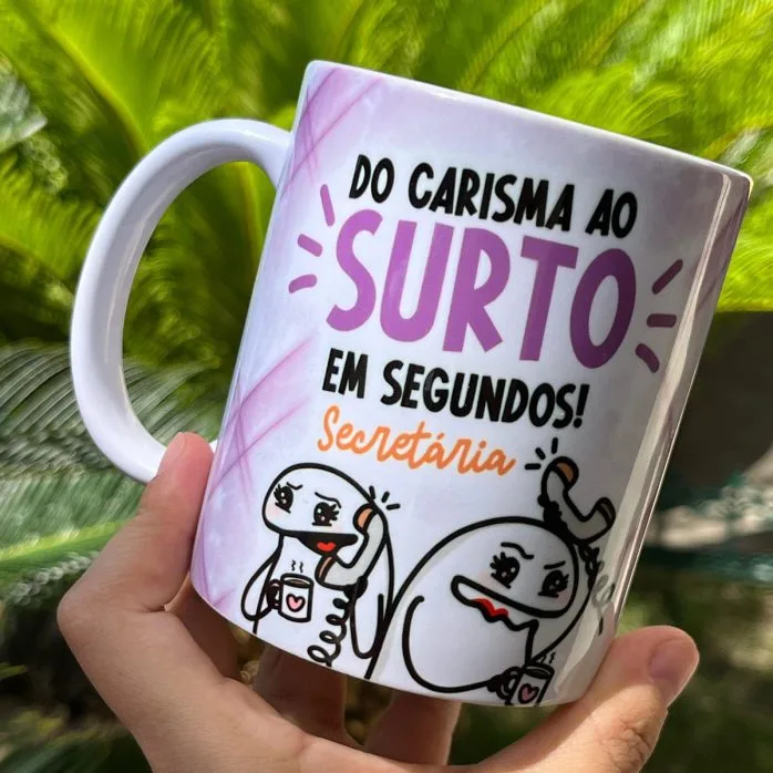 Estampas Caneca Secretária Flork Frases Arquivos Png