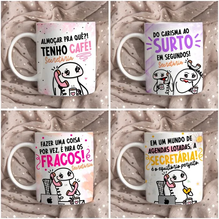 Estampas Caneca Secretária Flork Frases Arquivos Png