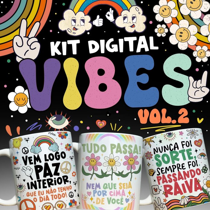Estampas Caneca Vibes Vol. 2 Frases Engraçadas Alfinetadas