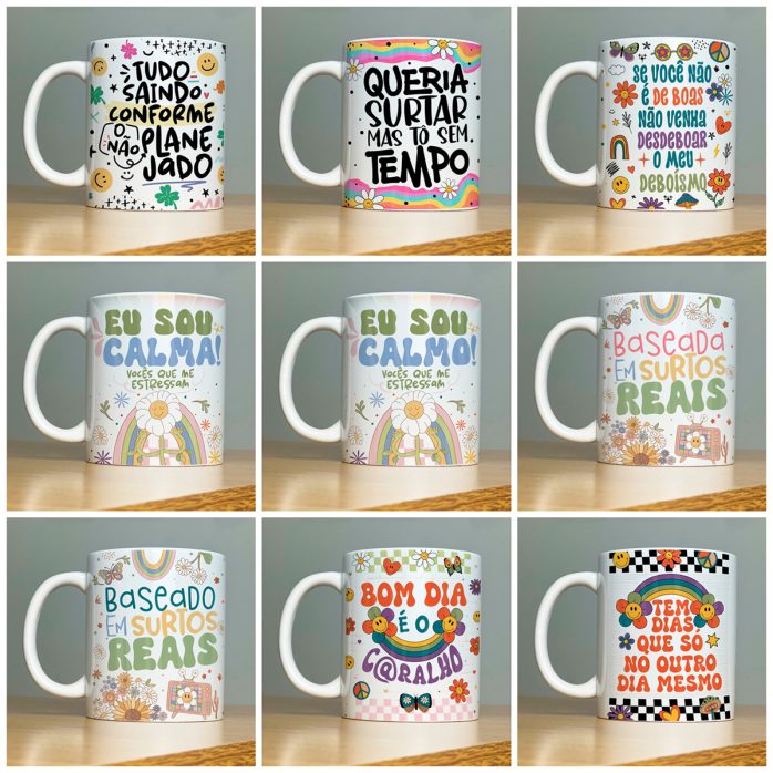 Estampas Caneca Vibes Vol.1 Frases Engraçadas Memes Irônicos