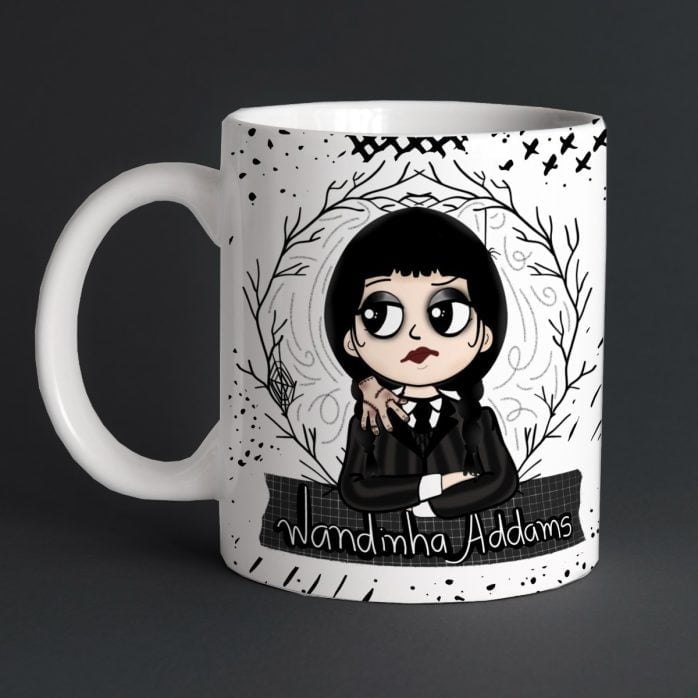 Estampas Caneca Wandinha Addams Gótica Desenho Pdf E Png